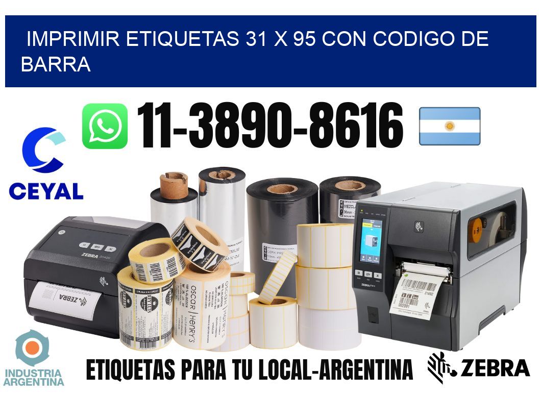 imprimir etiquetas 31 x 95 con codigo de barra