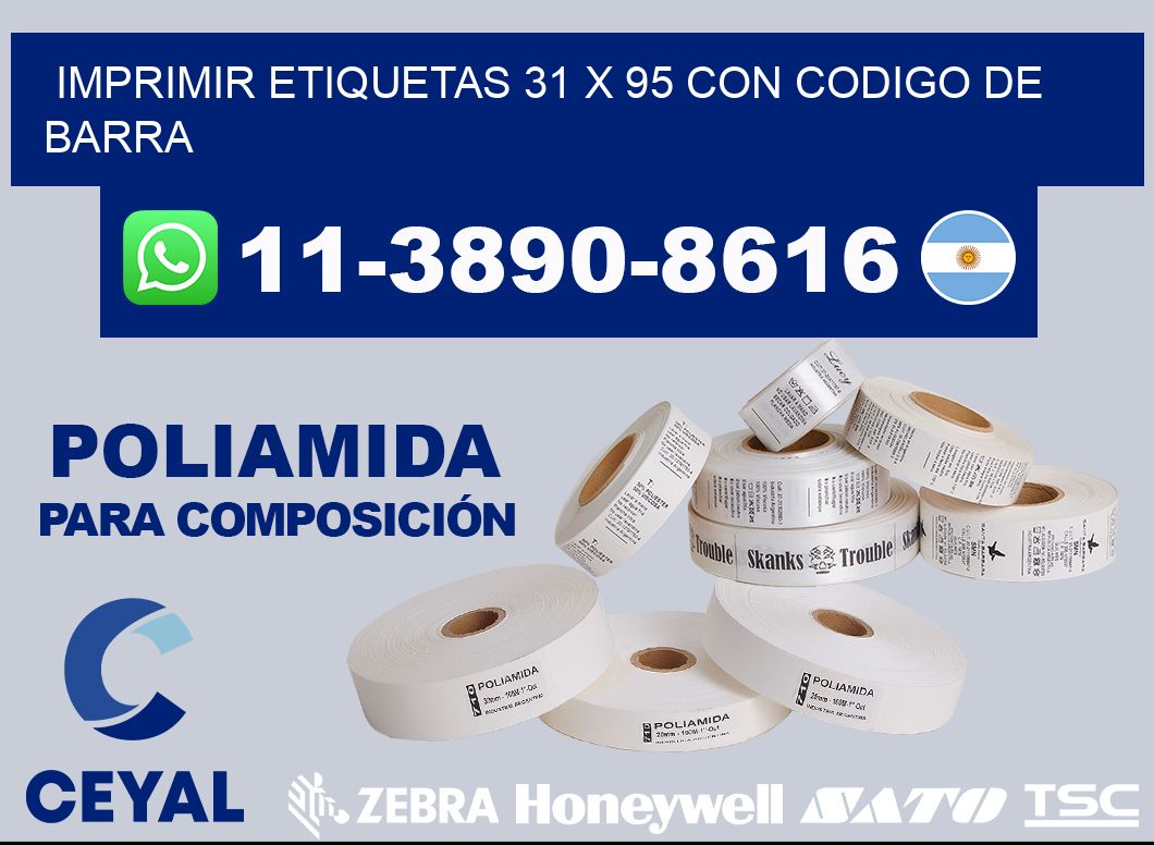 imprimir etiquetas 31 x 95 con codigo de barra