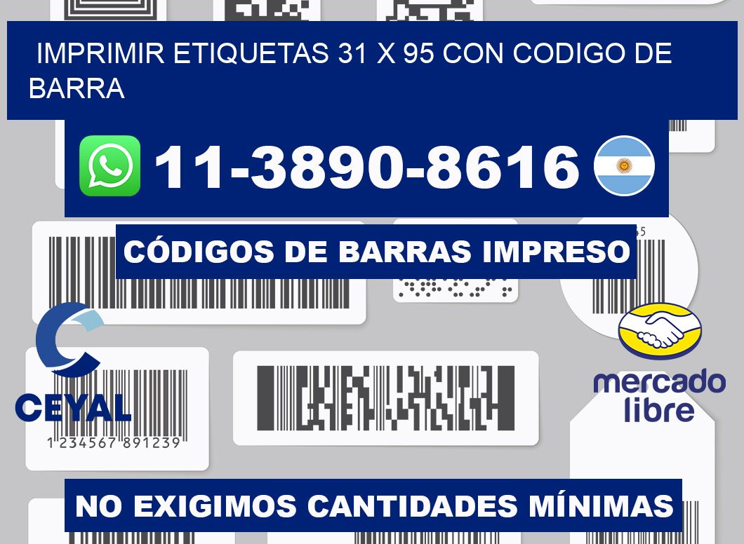 imprimir etiquetas 31 x 95 con codigo de barra