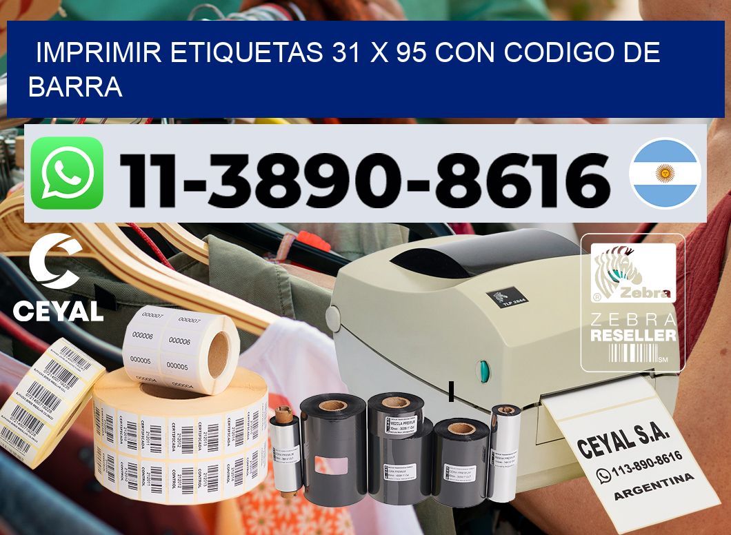 imprimir etiquetas 31 x 95 con codigo de barra
