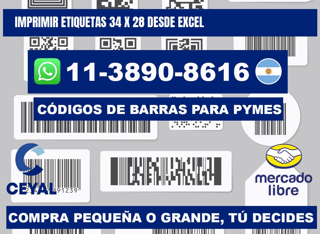 imprimir etiquetas 34 x 28 desde excel