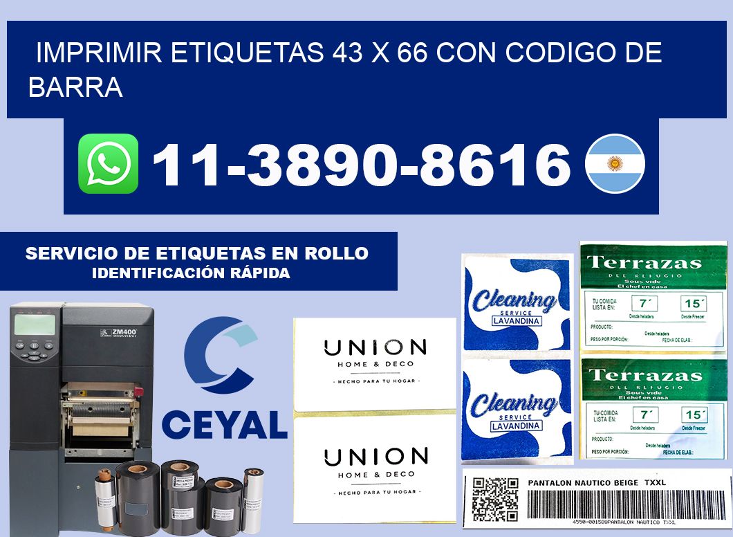 imprimir etiquetas 43 x 66 con codigo de barra