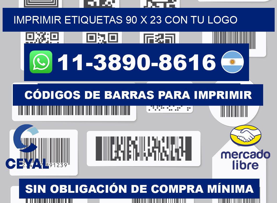 imprimir etiquetas 90 x 23 con tu logo