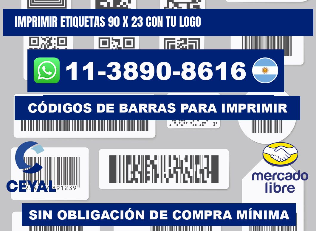 imprimir etiquetas 90 x 23 con tu logo