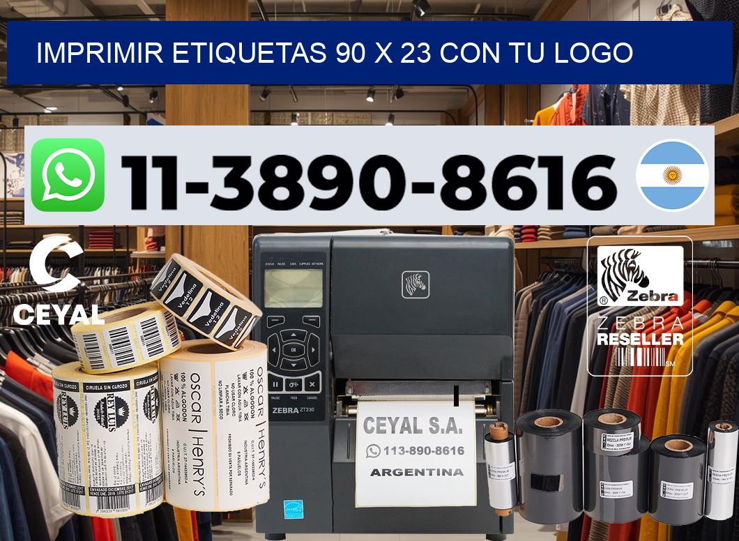 imprimir etiquetas 90 x 23 con tu logo