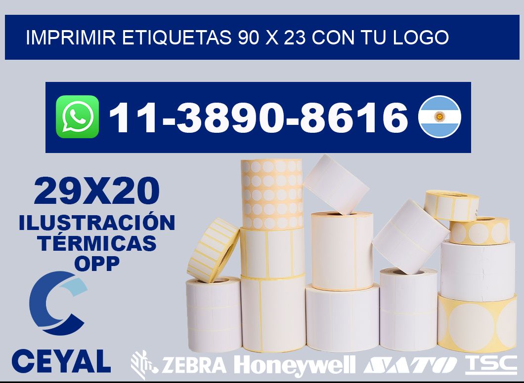 imprimir etiquetas 90 x 23 con tu logo