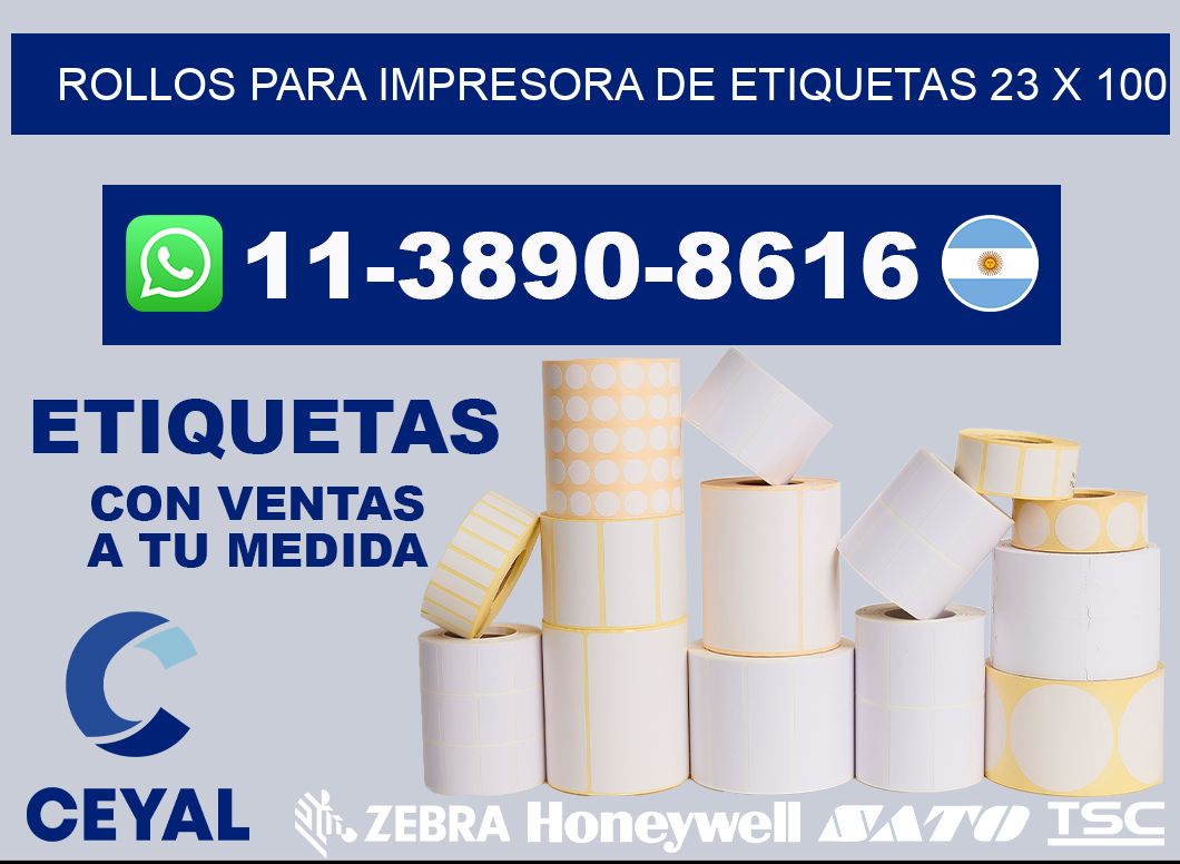 rollos para impresora de etiquetas 23 x 100