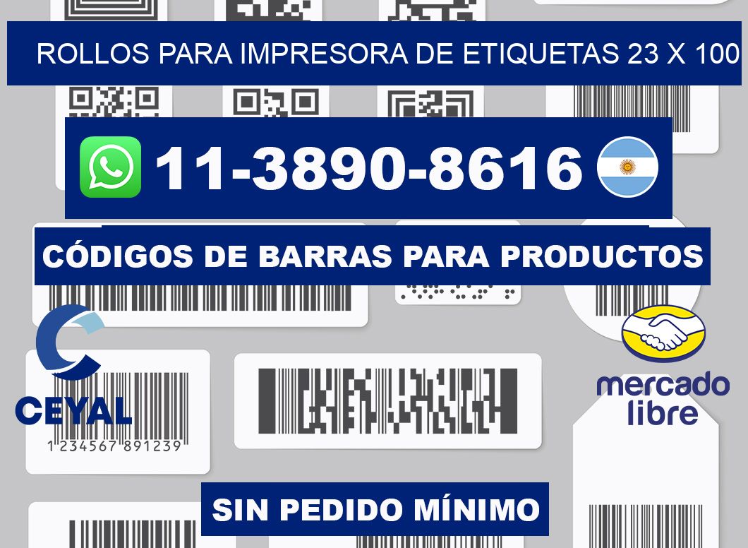 rollos para impresora de etiquetas 23 x 100