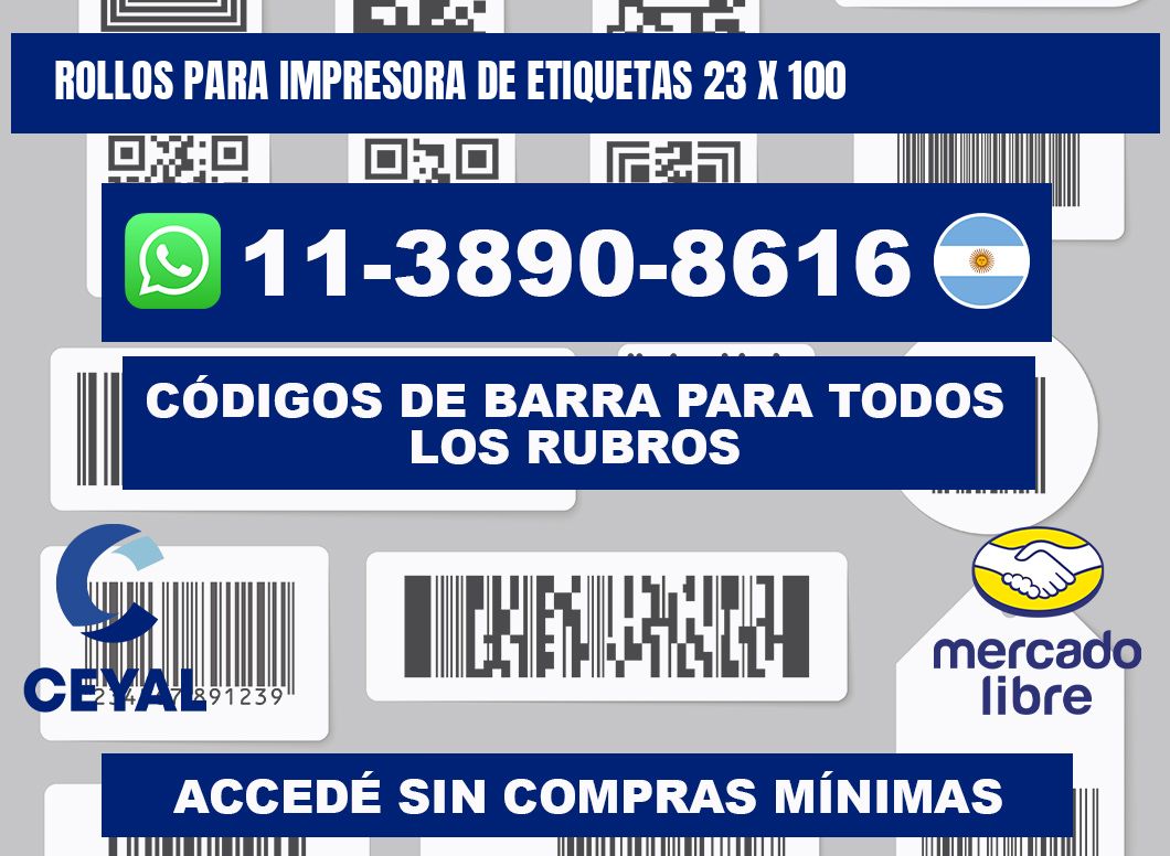 rollos para impresora de etiquetas 23 x 100
