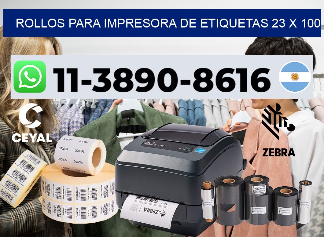 rollos para impresora de etiquetas 23 x 100