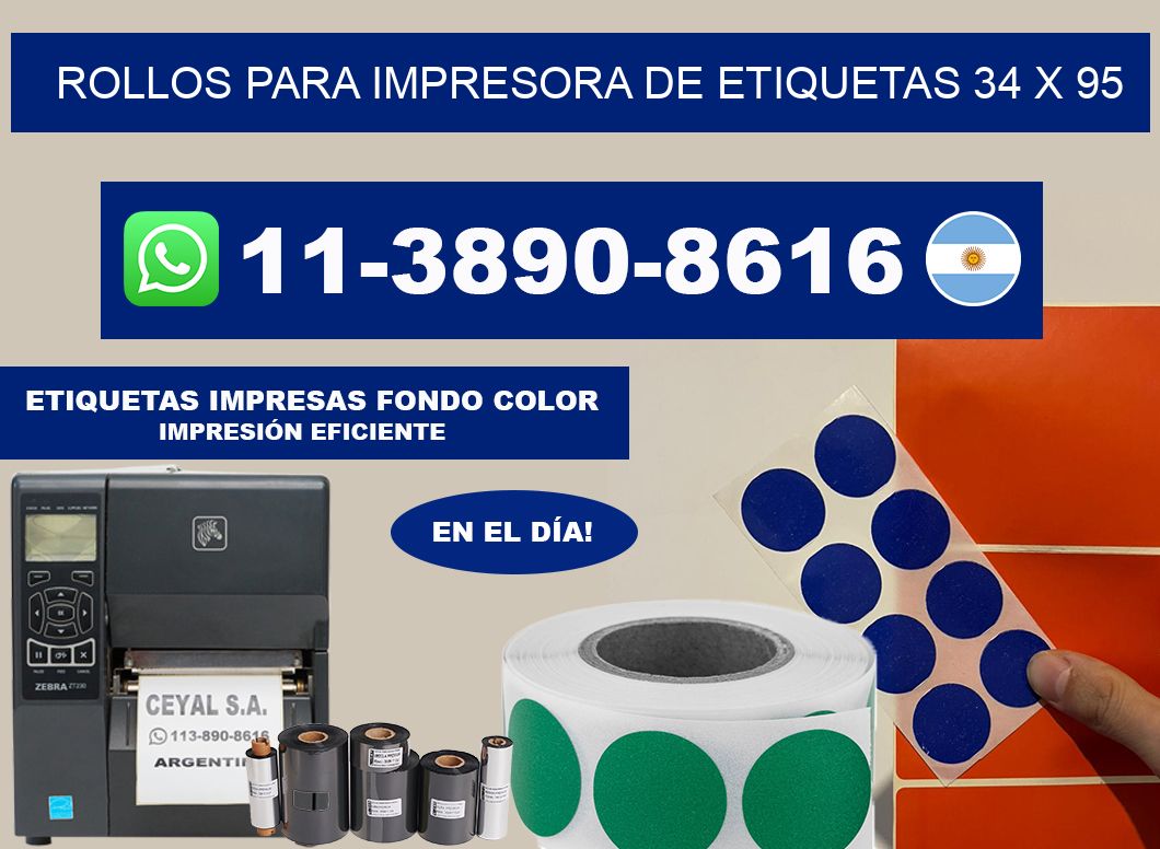 rollos para impresora de etiquetas 34 x 95
