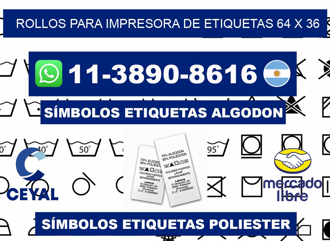 rollos para impresora de etiquetas 64 x 36