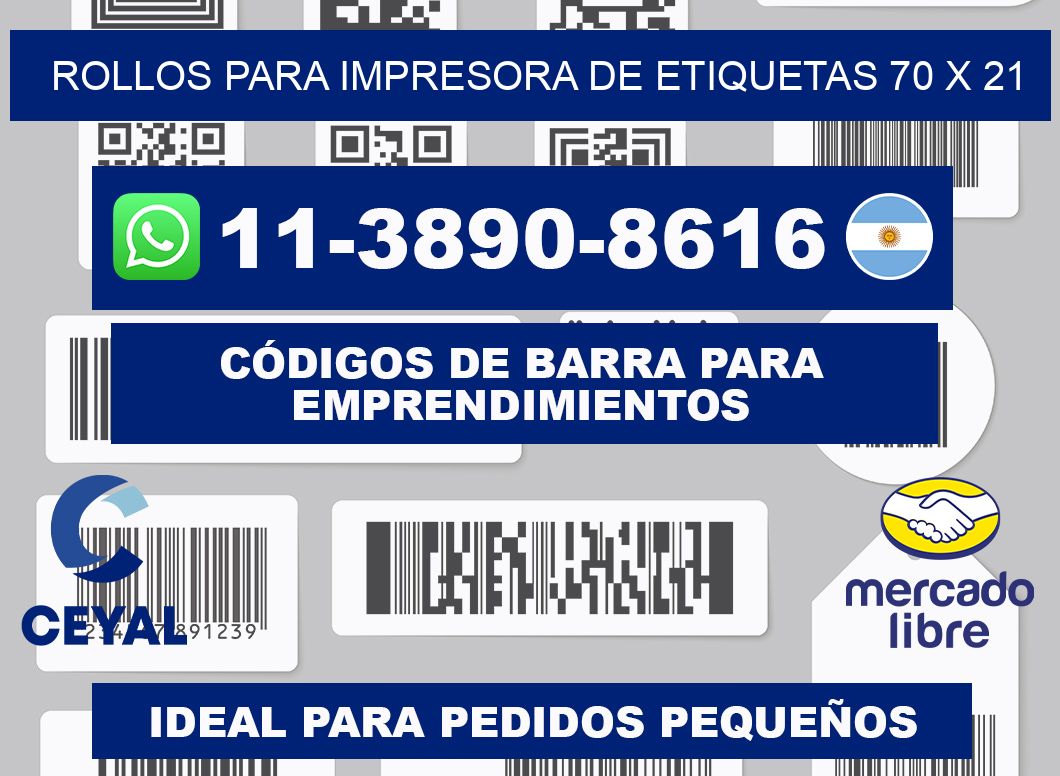 rollos para impresora de etiquetas 70 x 21