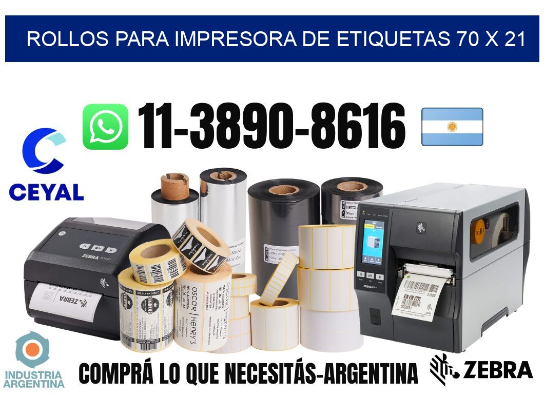 rollos para impresora de etiquetas 70 x 21