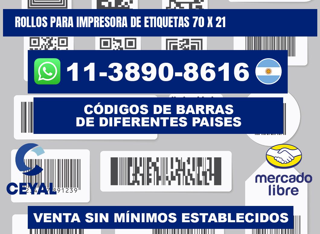 rollos para impresora de etiquetas 70 x 21