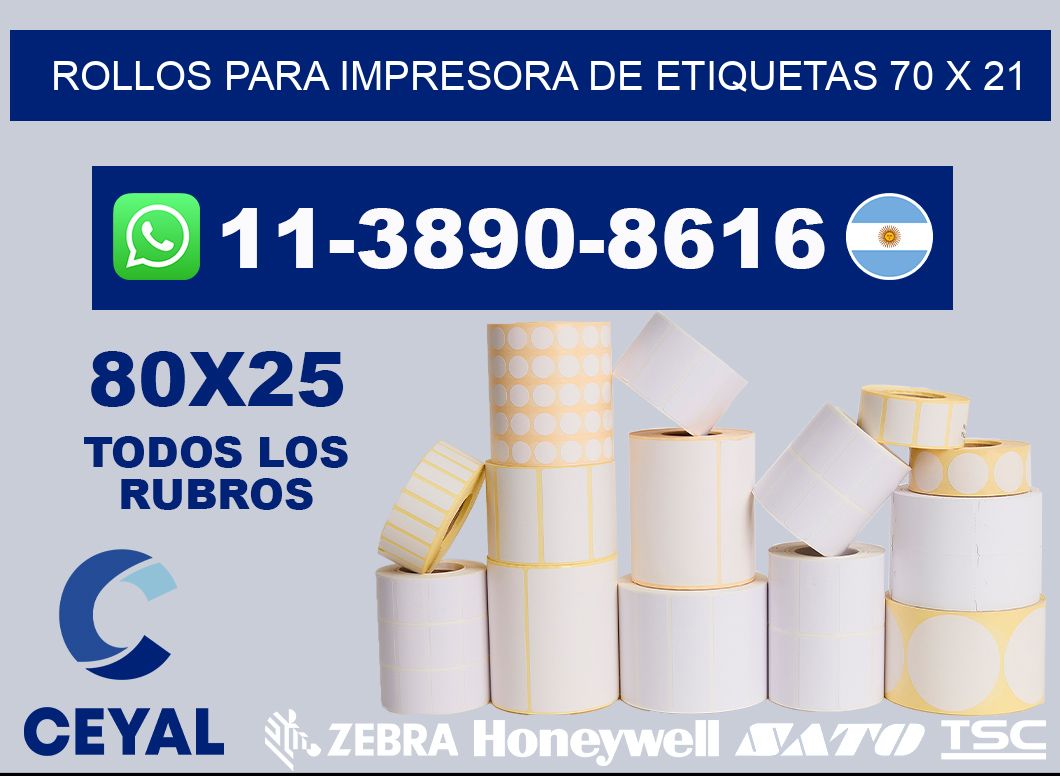 rollos para impresora de etiquetas 70 x 21