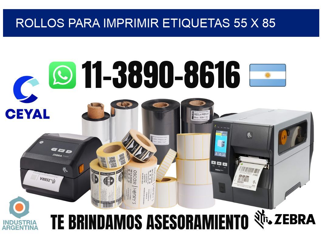 rollos para imprimir etiquetas 55 x 85