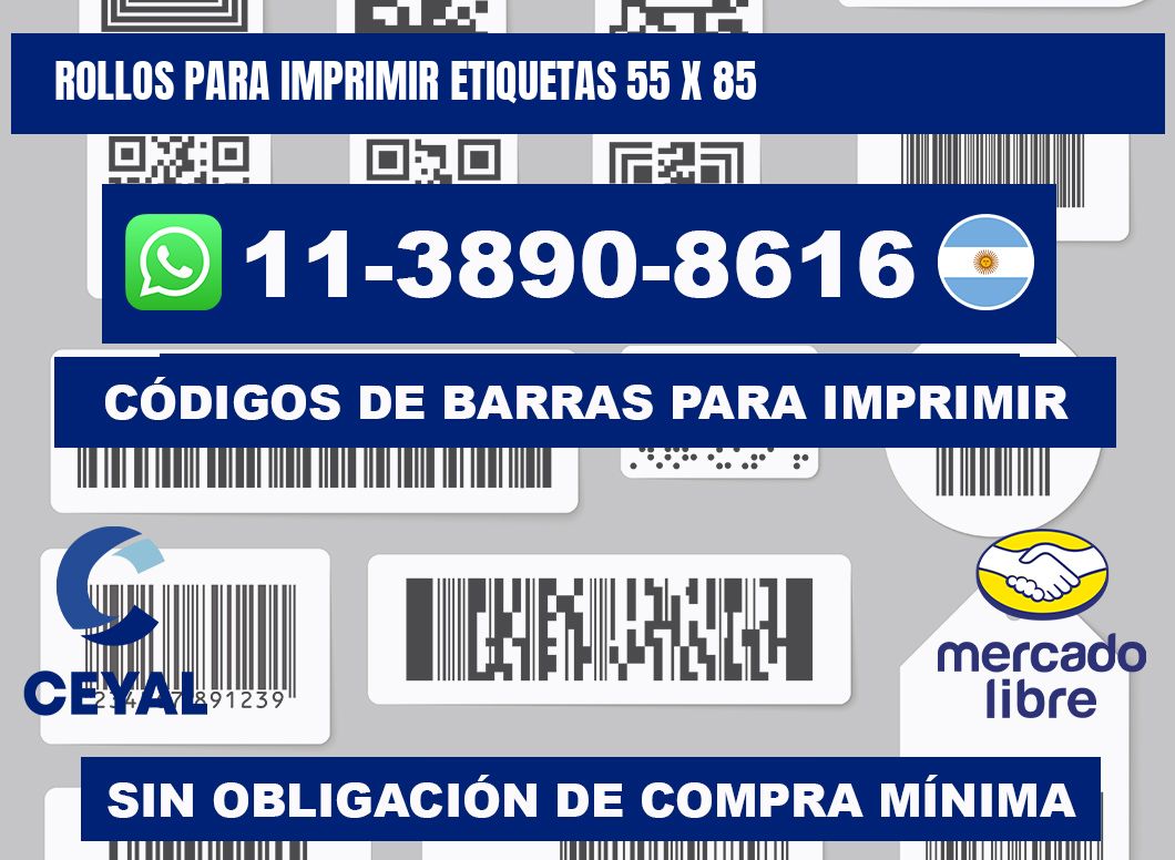 rollos para imprimir etiquetas 55 x 85