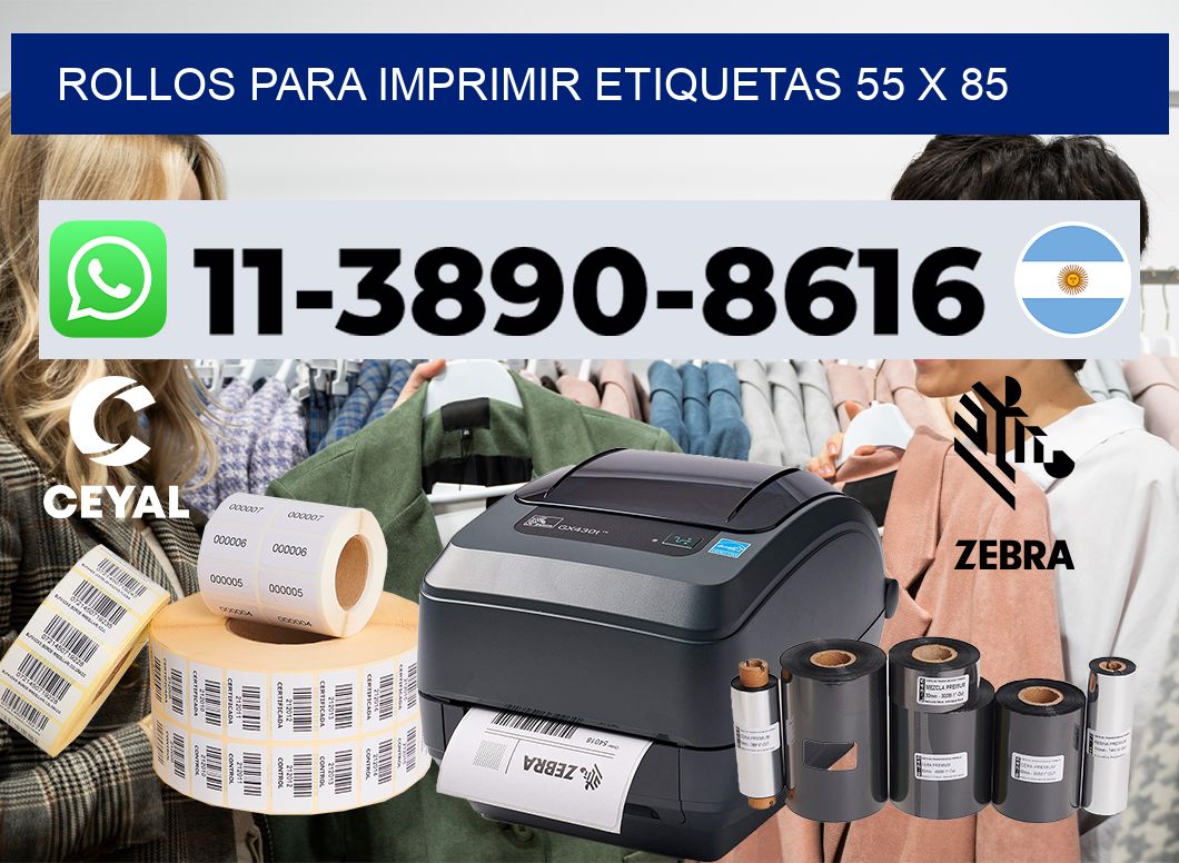 rollos para imprimir etiquetas 55 x 85
