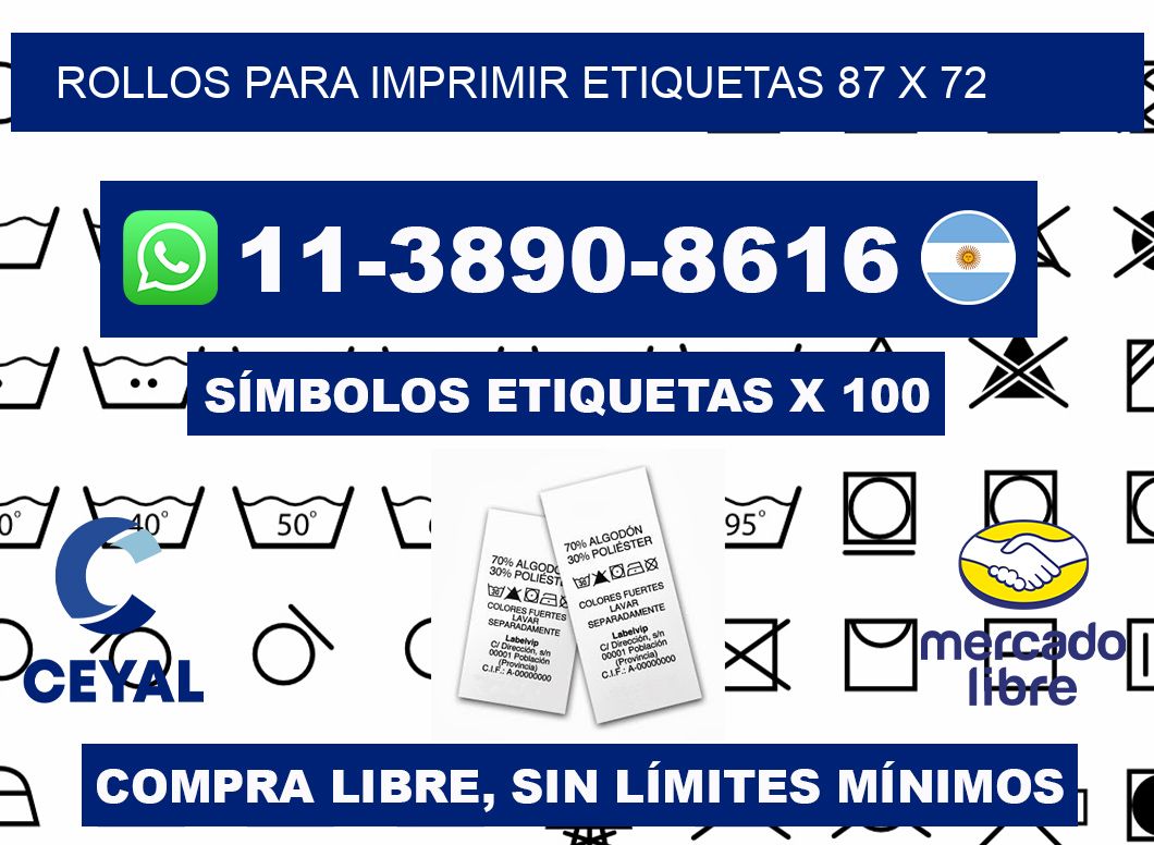 rollos para imprimir etiquetas 87 x 72