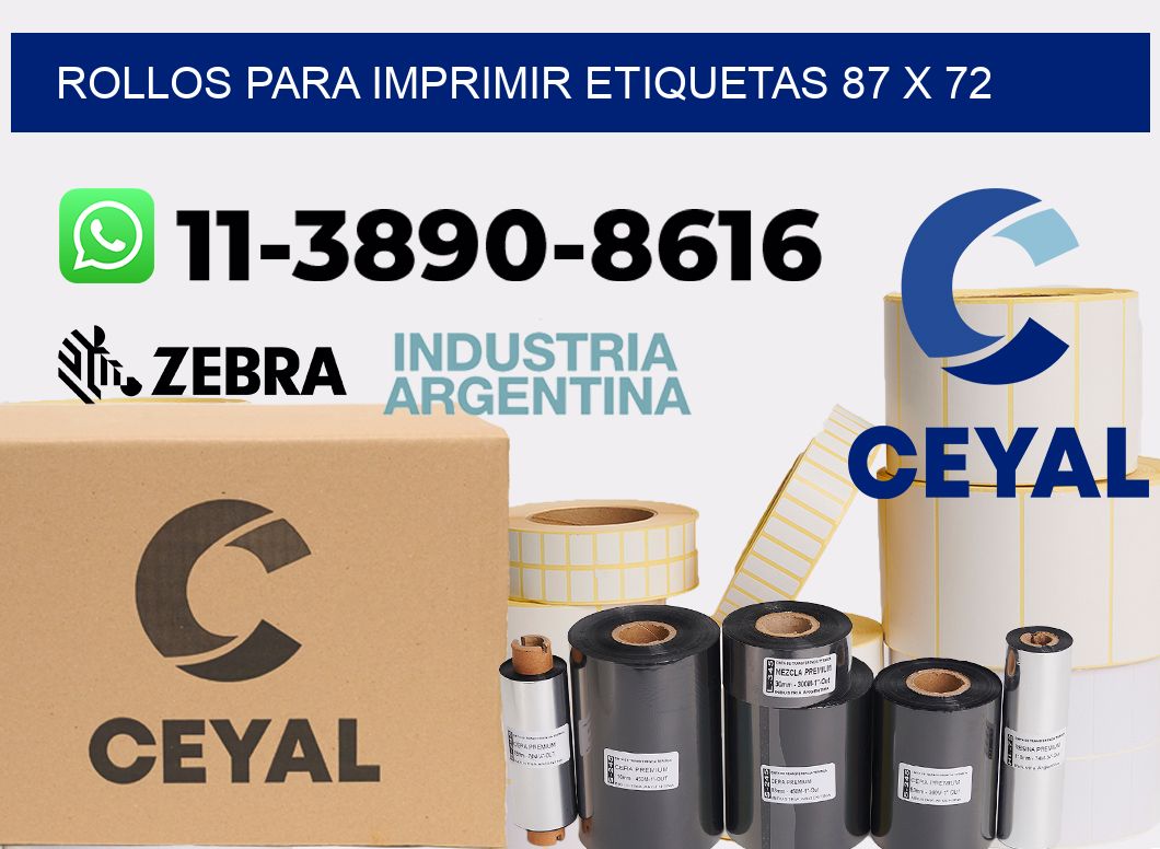 rollos para imprimir etiquetas 87 x 72