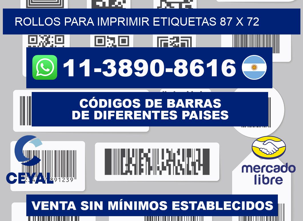 rollos para imprimir etiquetas 87 x 72