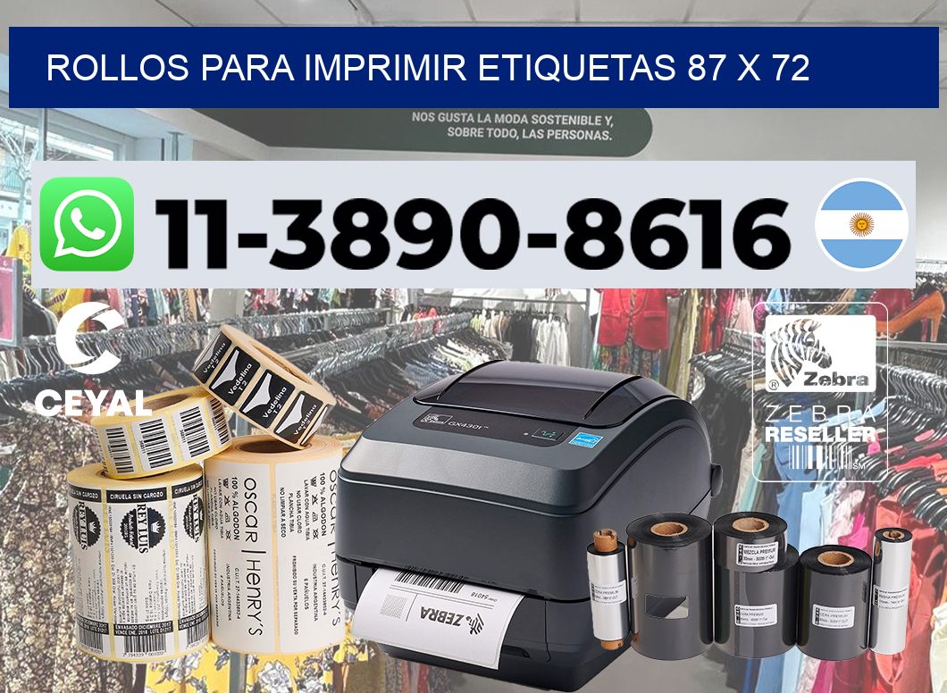 rollos para imprimir etiquetas 87 x 72