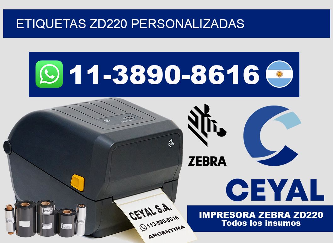 ETIQUETAS ZD220 personalizadas