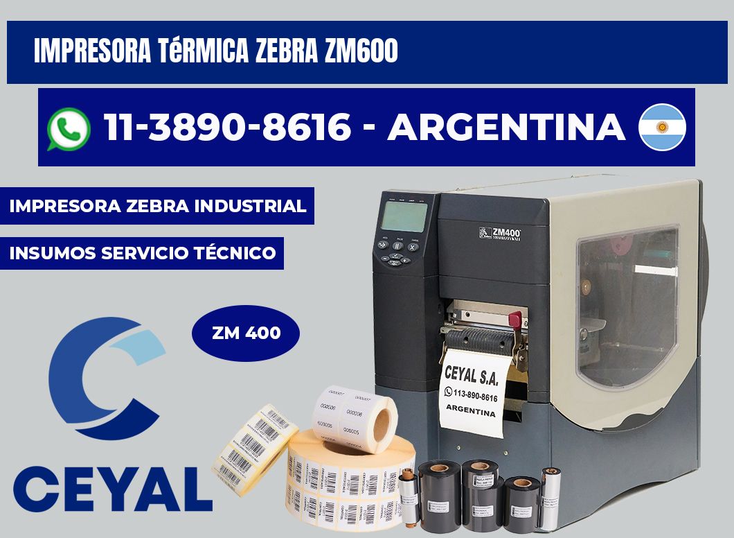Impresora térmica Zebra ZM600