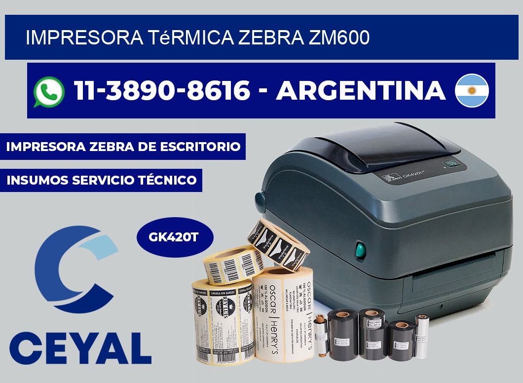 Impresora térmica Zebra ZM600