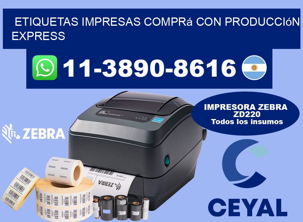 etiquetas impresas Comprá con producción express