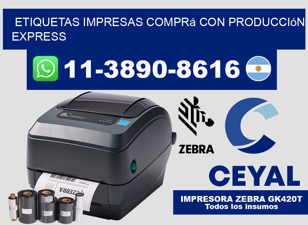 etiquetas impresas Comprá con producción express
