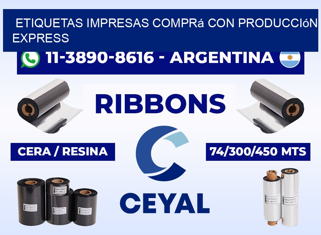 etiquetas impresas Comprá con producción express