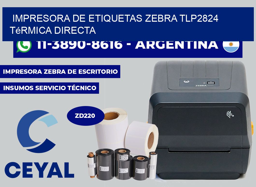 impresora de etiquetas zebra TLP2824 térmica directa