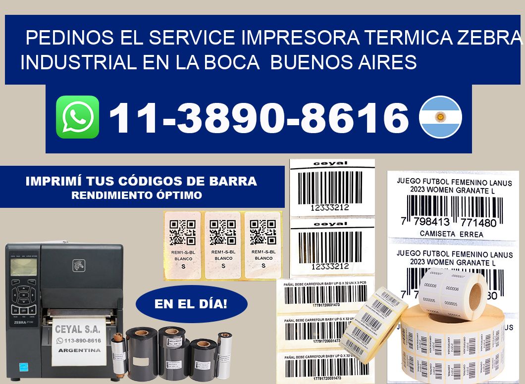 pedinos el service impresora termica zebra industrial en La Boca  Buenos Aires