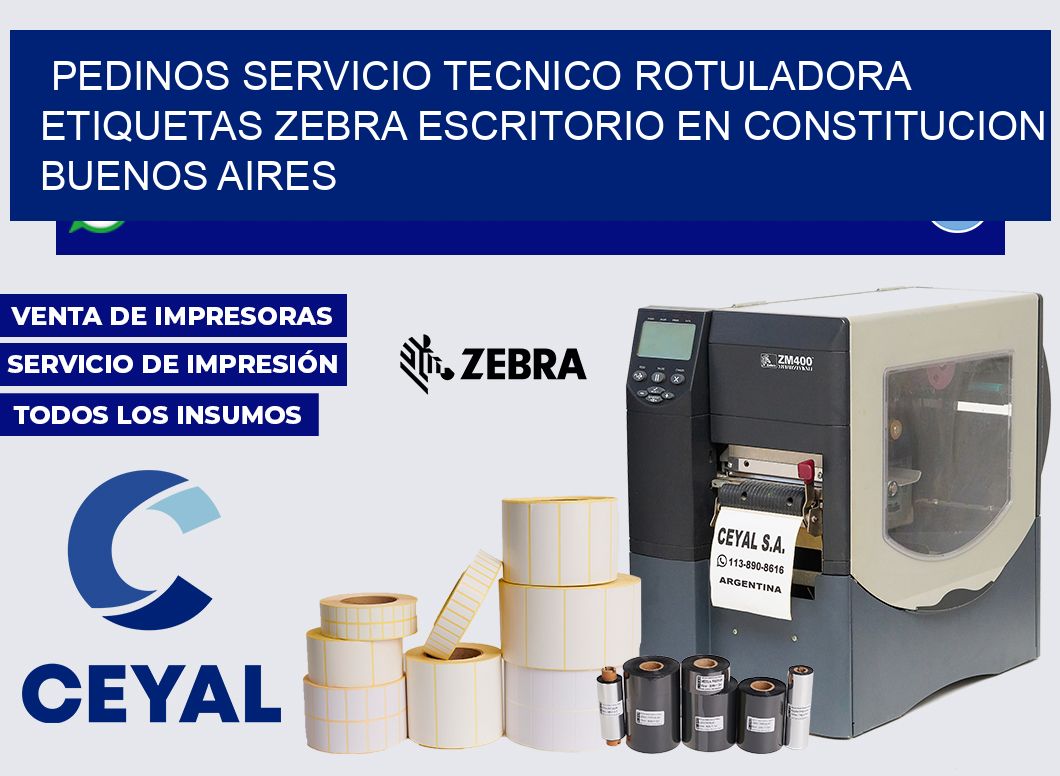pedinos servicio tecnico rotuladora etiquetas zebra escritorio en Constitucion  Buenos Aires