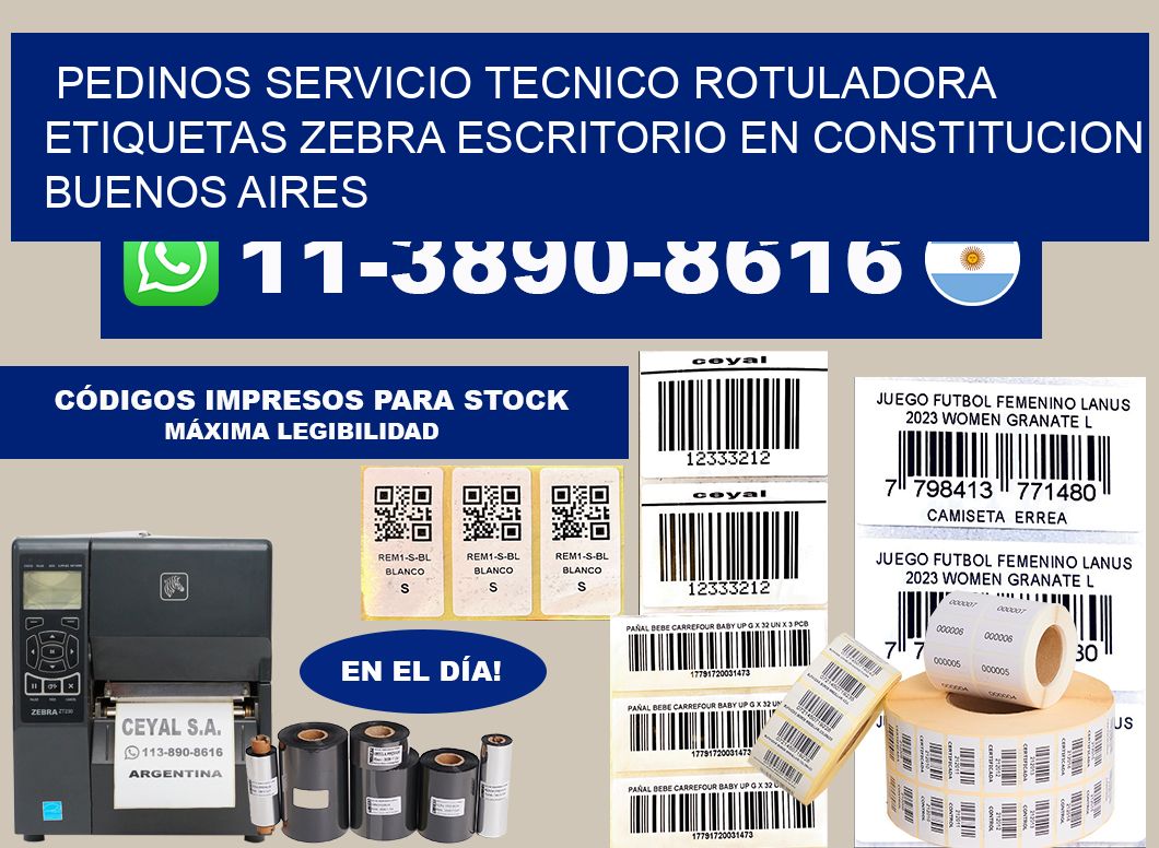 pedinos servicio tecnico rotuladora etiquetas zebra escritorio en Constitucion  Buenos Aires