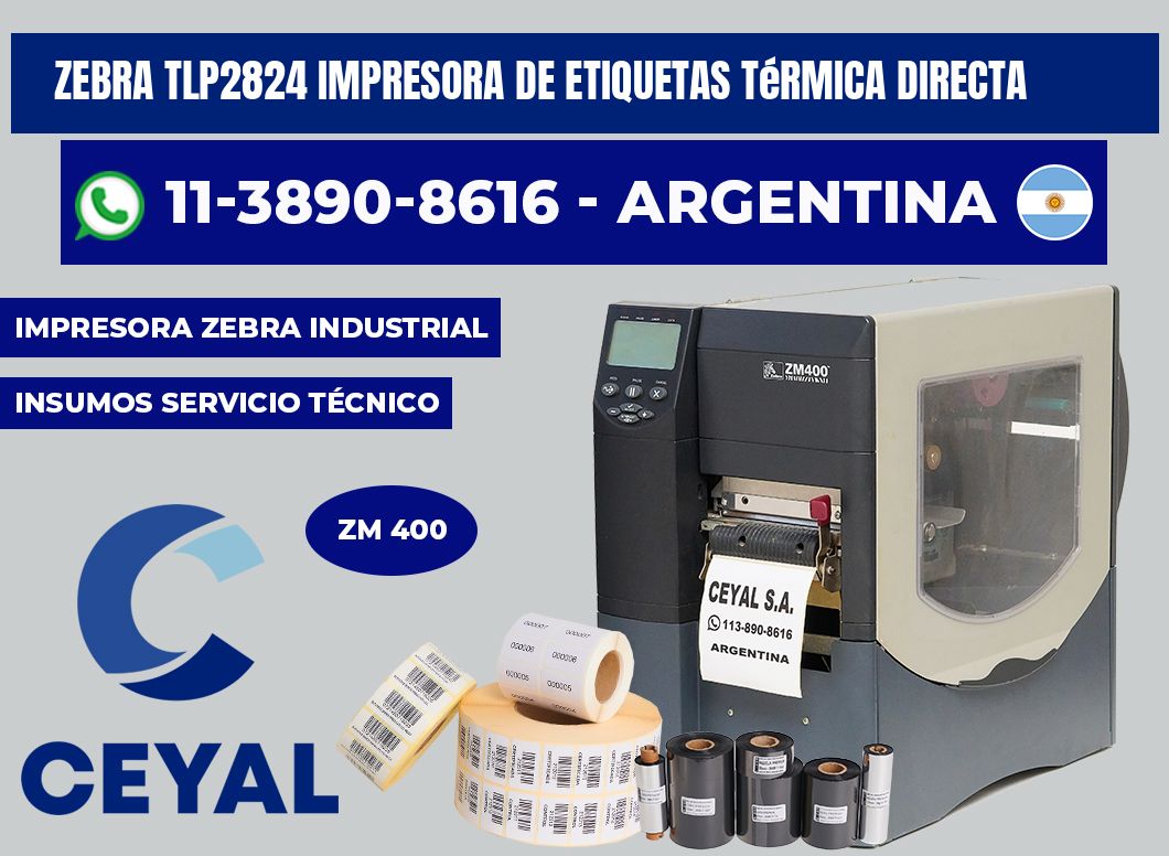 zebra TLP2824 impresora de etiquetas térmica directa