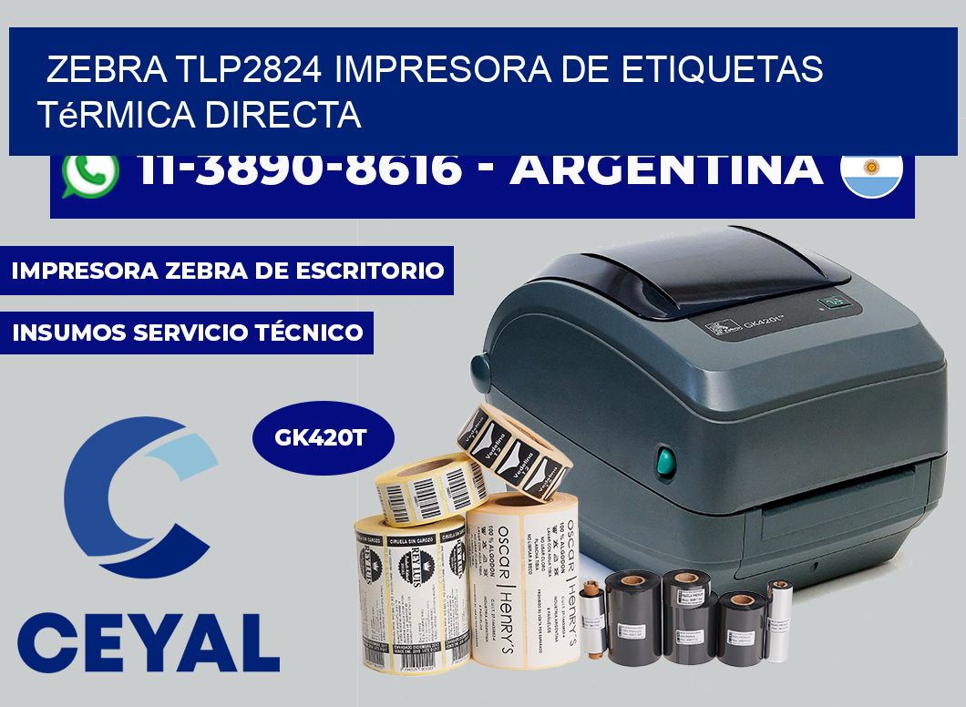 zebra TLP2824 impresora de etiquetas térmica directa
