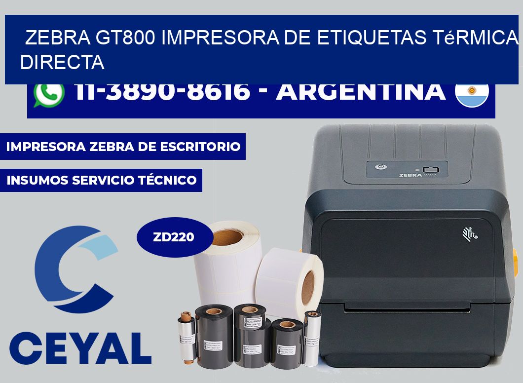 zebra gt800 impresora de etiquetas térmica directa