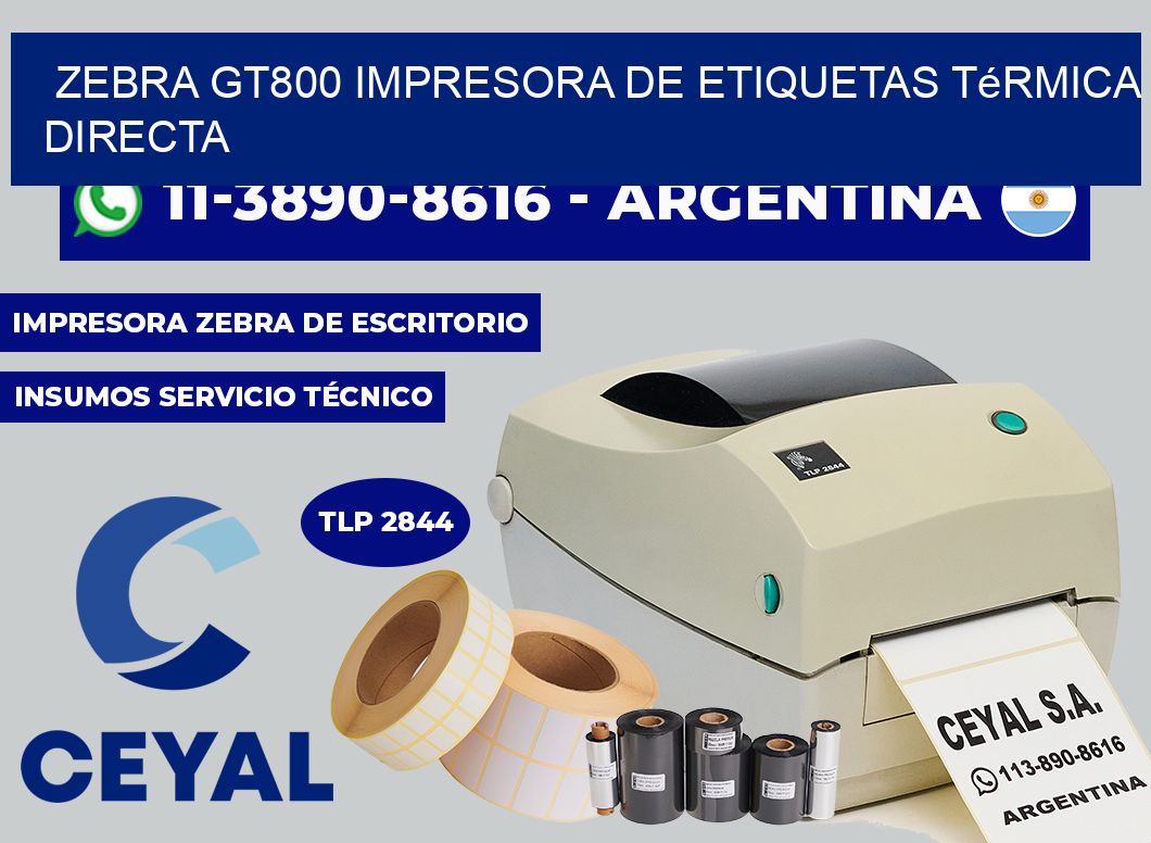 zebra gt800 impresora de etiquetas térmica directa