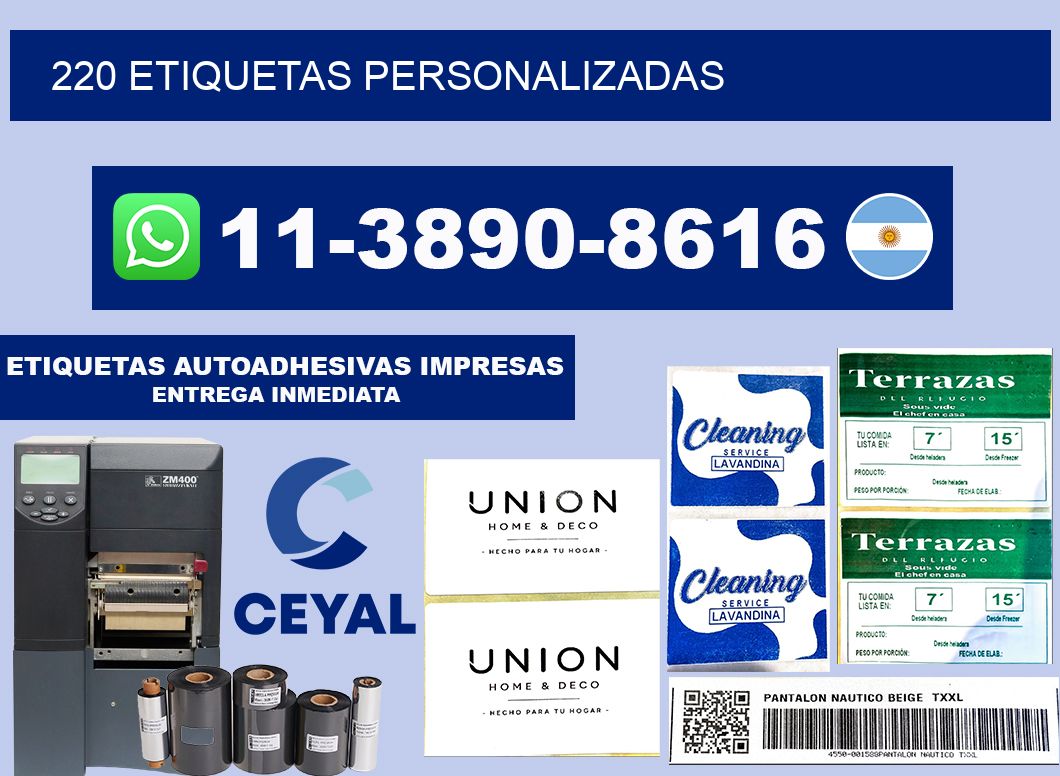 220 ETIQUETAS PERSONALIZADAS