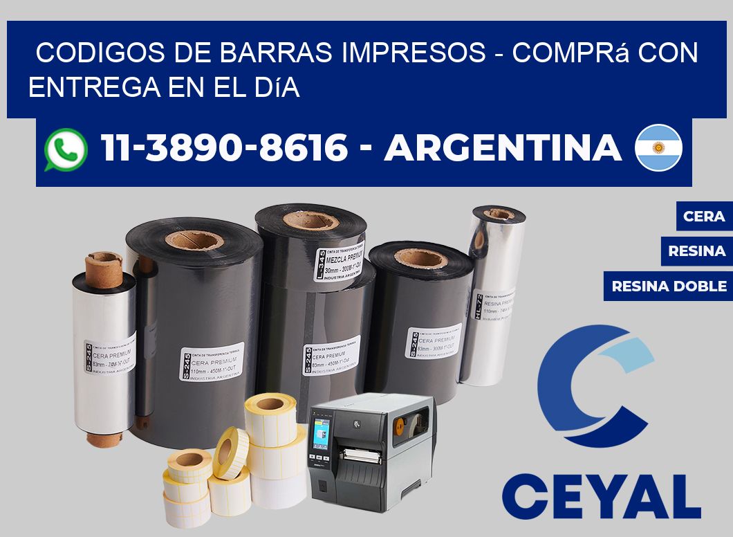 CODIGOS DE BARRAS IMPRESOS - Comprá con entrega en el día