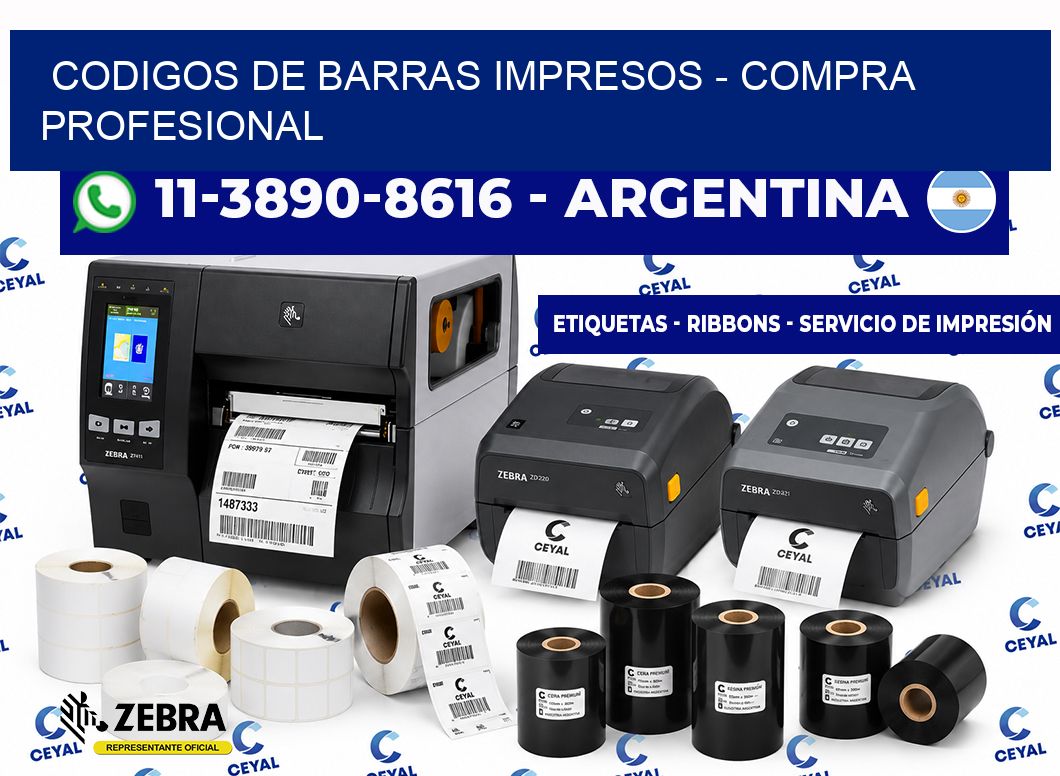 CODIGOS DE BARRAS IMPRESOS - Compra profesional