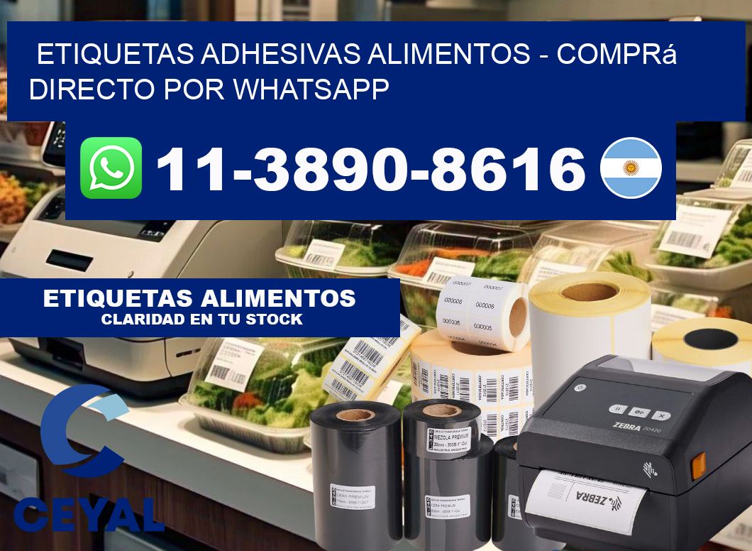 ETIQUETAS ADHESIVAS ALIMENTOS - Comprá directo por WhatsApp