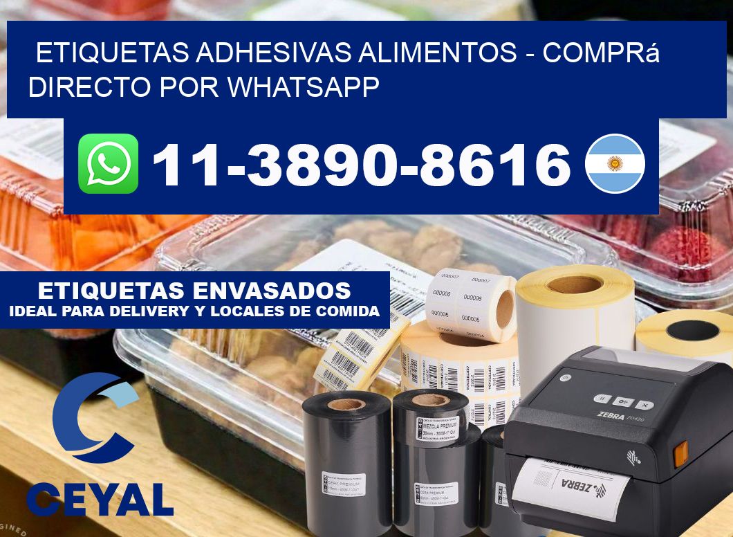 ETIQUETAS ADHESIVAS ALIMENTOS - Comprá directo por WhatsApp