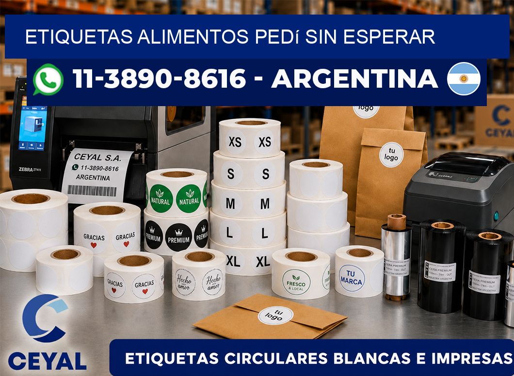 ETIQUETAS ALIMENTOS Pedí sin esperar