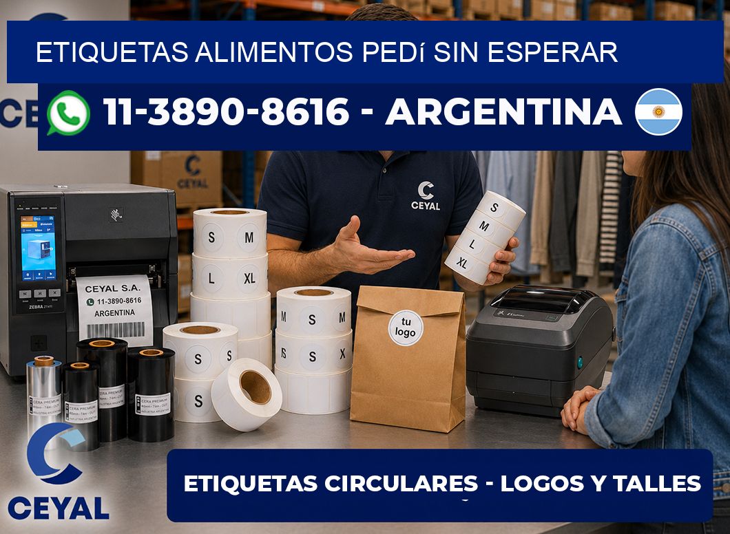 ETIQUETAS ALIMENTOS Pedí sin esperar