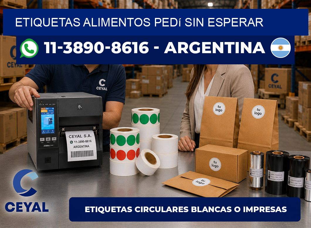 ETIQUETAS ALIMENTOS Pedí sin esperar