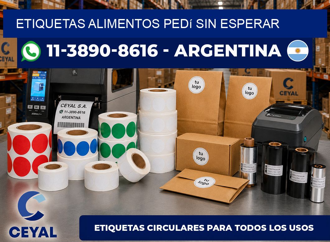 ETIQUETAS ALIMENTOS Pedí sin esperar